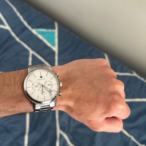 Gant Cleveland men's chronograph watch with silver metal bracelet