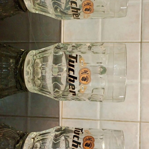 Tucher beer glasses used, set of 3 pieces