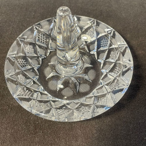 Bohemia crystal ring holder pristine vintage condition