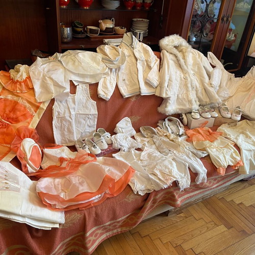 Baby christening clothes for girl up to 1.5 years used, set