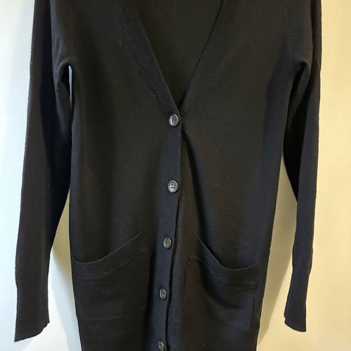 Zara cardigan 100% merino wool, like new, black