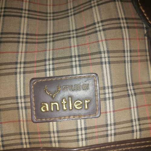 Σακκίδιο ταξιδίου Antler Chelsea μεταχειρισμένο, καρώ καφέ-μπεζ αδιάβροχο