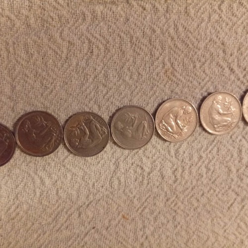 Half Mark coins like new, set of 7