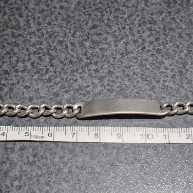 Vintage unisex identity bracelet made of pure silver 1000 used