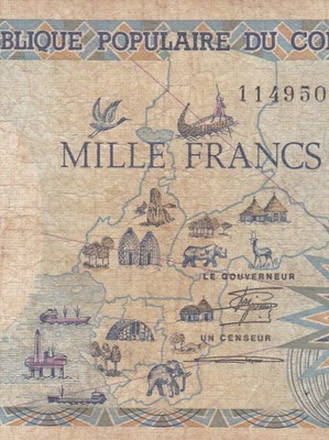 Congo banknote 1000 francs
