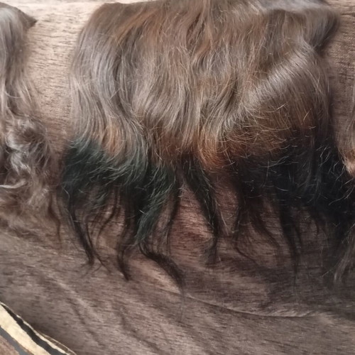 Hair extensions with clips dark brown, like new, set of 3