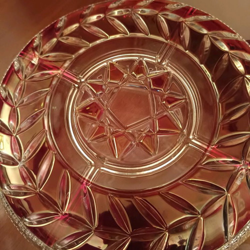 Oval crystal hors d'oeuvre dish like new for nuts and snacks