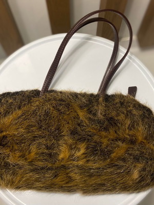 Zara fur shoulder bag like new brown