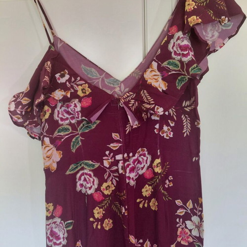 Bershka Floral One-Shoulder Jumpsuit Size L Like New