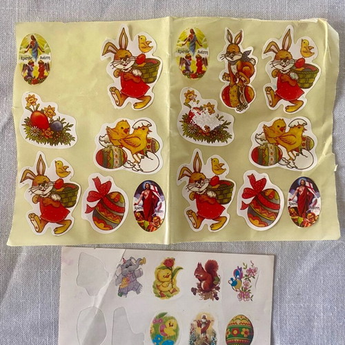 Vintage Easter stickers like new from 80s and 90s