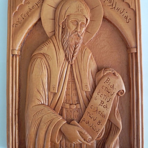 Ag. Gerasimos Kefallinias large new icon made of wax, mastic and incense
