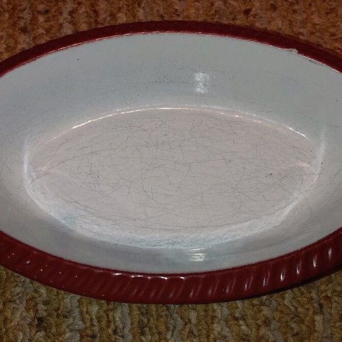 Cast iron enameled cookware used