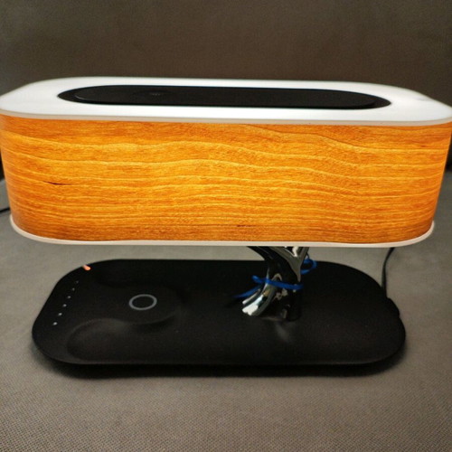 Collectible dimmable lamp with Bluetooth speaker and wireless charger like new