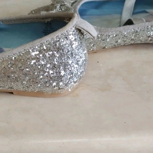 Elsa Frozen silver ballerina shoes with glitter size 29 used