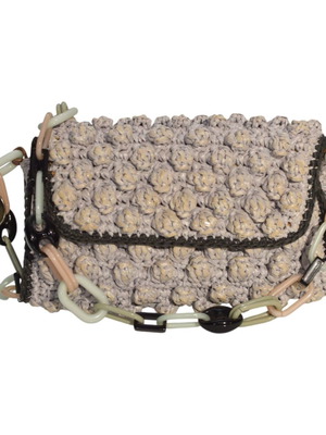 Missoni 3D Γκρι Πλεκτή Τσάντα Ώμου με Πολύχρωμη Αλυσίδα Ρητίνης σαν καινούργιο