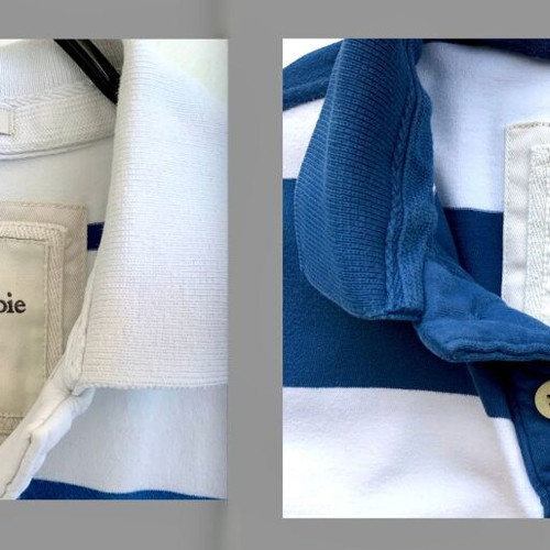 Set of 2 used Abercrombie & Fitch men's short-sleeve Polo Rugby shirts size S striped