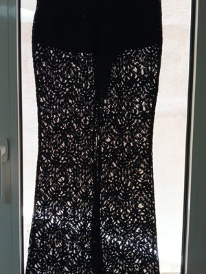 H&M lace bell-bottom pants like new, black, size XS