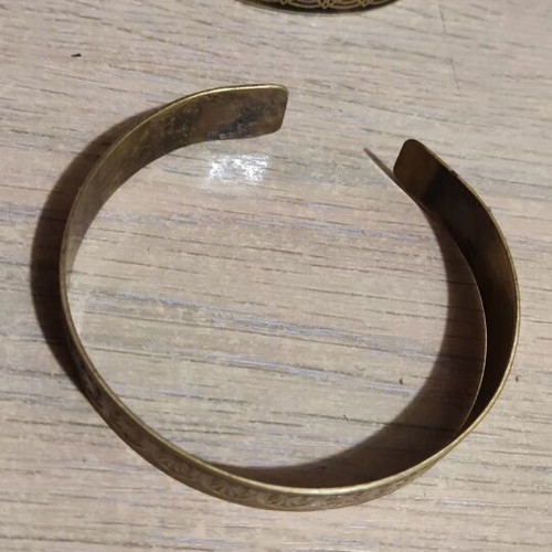 Bracelets set of 2 bronze with engraving like new