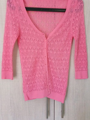 Women's perforated cardigan pink Small like new
