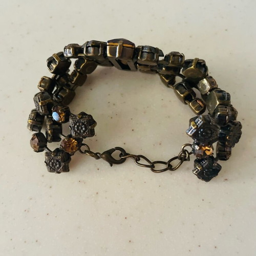 Metal bracelet new, gray and brown