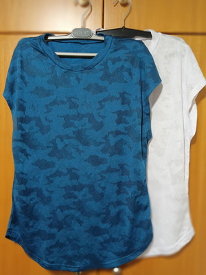 Shein sports t-shirts pack of two, new, small, camouflage design