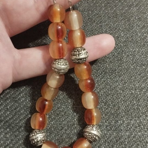 Handmade Cat's Eye Worry Beads in Honey Tone