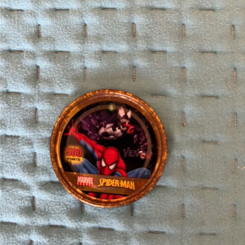 Tapas used Spider-Man collectible toy tag