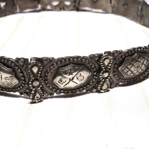 Men's Ottoman silver solid warrior belt used