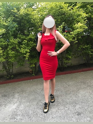 Zara dress used, red, size S