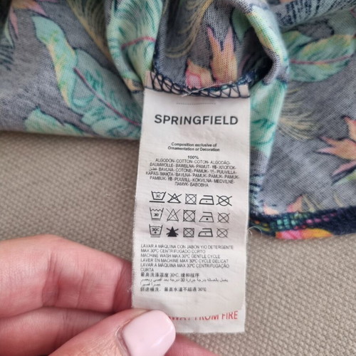 Springfield multi color tie-front crop top XS like new