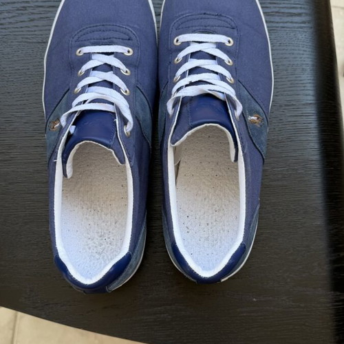 Polo Ralph Lauren Hanford sneakers size 46, used, blue cotton and leather
