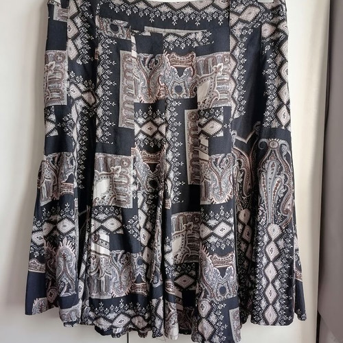 Katies viscose skirt XXL, black and brown
