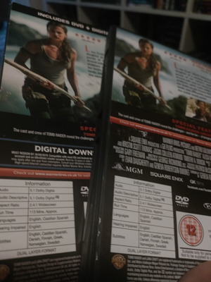 Tomb Raider DVD like new with Greek subtitles and slipcover