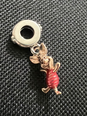 Ασημένιο 925 charm με χρυσή επίστρωση καινούργιο, ροζ και ασημί