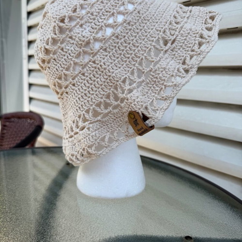 Handmade Crochet Lace Bucket Hat new, cotton summer sun hat