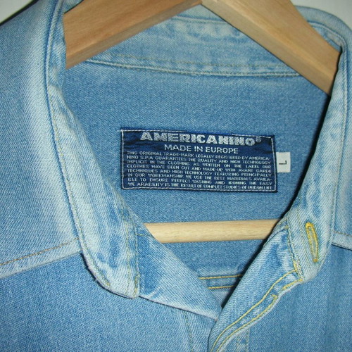 Americanino sport denim shirt used, size L, blue