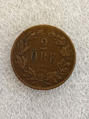 Sweden 2 Öre coin used, 18th century, copper