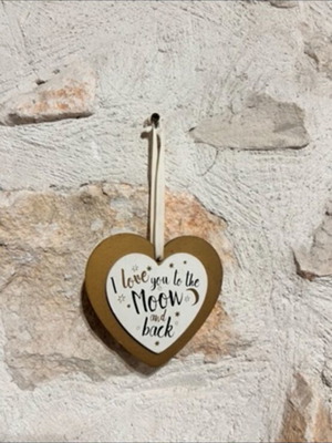 Hanging wall sign “I love you to the moon and back” like new