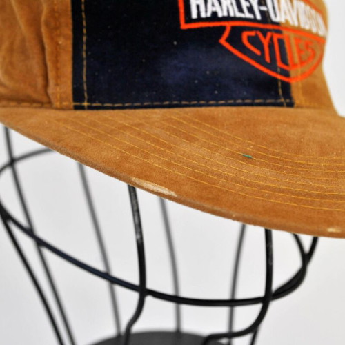 Harley-Davidson Vintage Suede Cap Brown Blue One Size