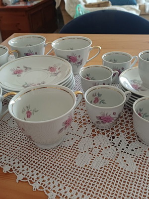 FP Zaječar vintage porcelain tea and coffee set, 23 pieces
