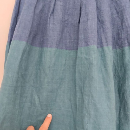 Vintage linen skirt blue and green used