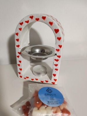 Heart Pattern Burner like new with 2 wax melts bags