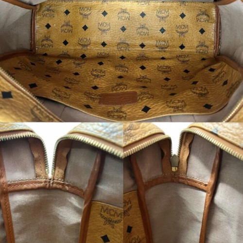 MCM Cognac Aren Visetos school tote bag