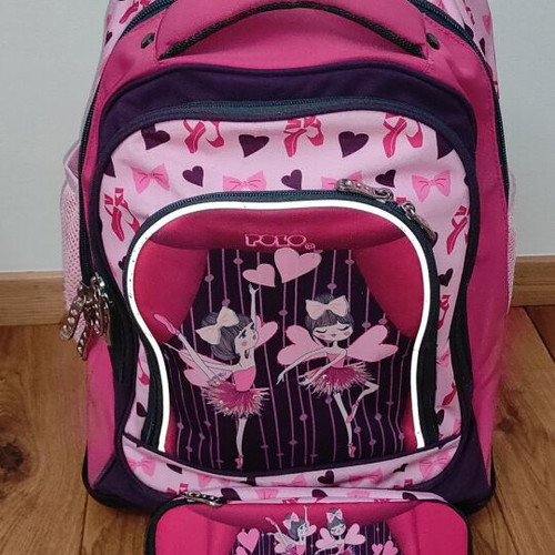 School trolley bag 30lt and Polo pencil case used, Belike Ballerinas design