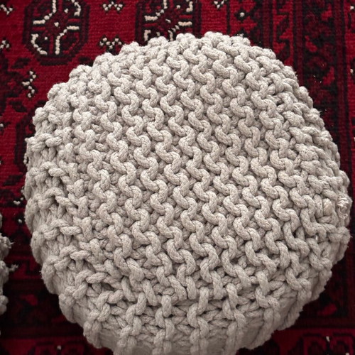 Zara Home knitted pouf set of 2 like new, grey and beige