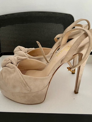 Γυναικεία πέδιλα Feng Shoe νούμερο 38, σαν καινούργιο, μπεζ καστόρι