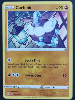 Carbink Pokémon Card Lost Origin 108/196 near mint