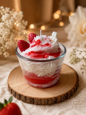 Scented candle with powder fragrance