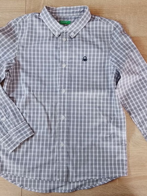 Benetton checked shirt for boy 7-8 years like new, cotton