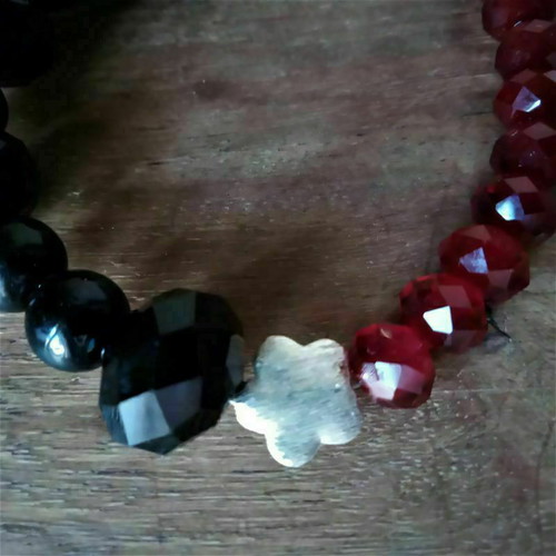 Bracelet with crystals and 925 silver flower new